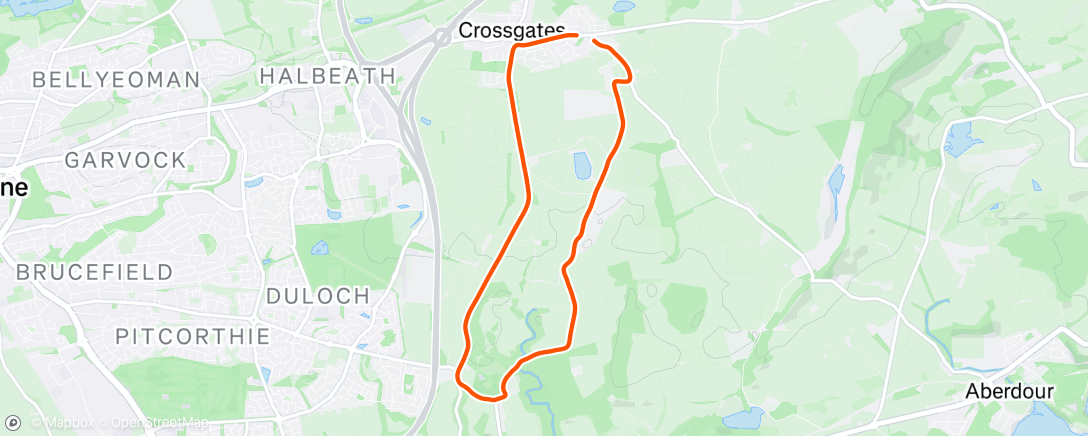 Map of the activity, Friday Fordell footpath circular