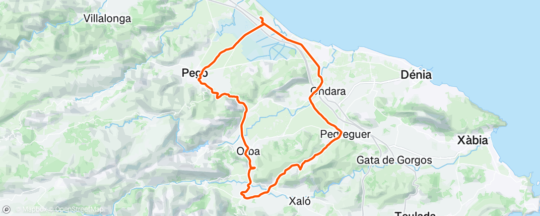 Map of the activity, Lunch Ride