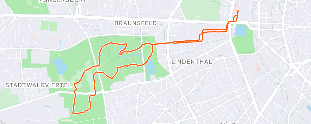 Map of the activity, Mittagslauf