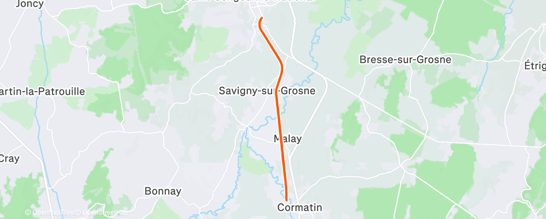 Карта физической активности (Course à pied le matin)