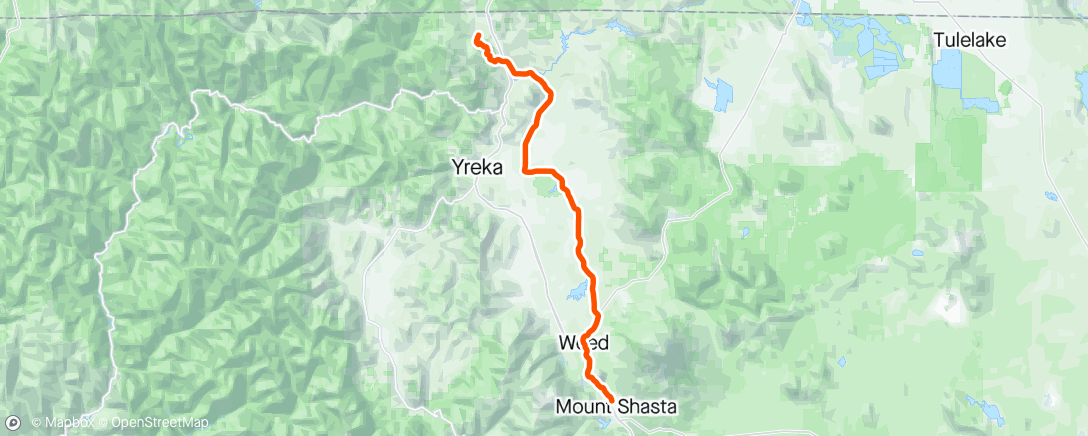 Mapa de la actividad, Chonsteins to Mt Shasta adventure