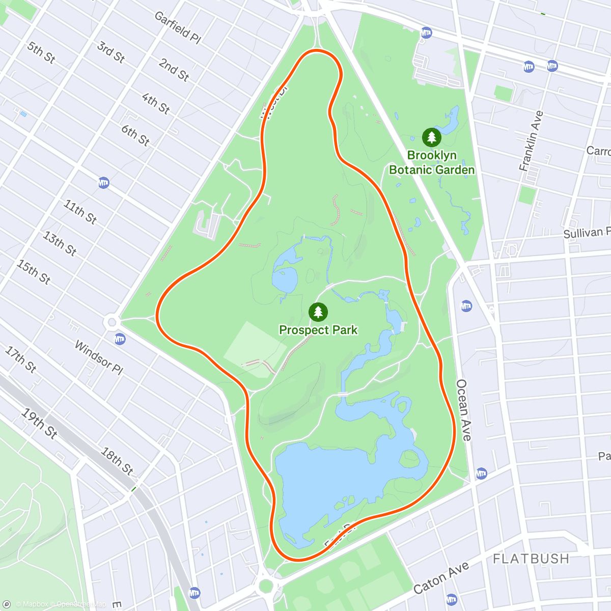 Map of the activity, Zwift - Race: Stage 1: Fresh Outta '25: Prospect Park Loop (C) on Prospect Park Loop in New York