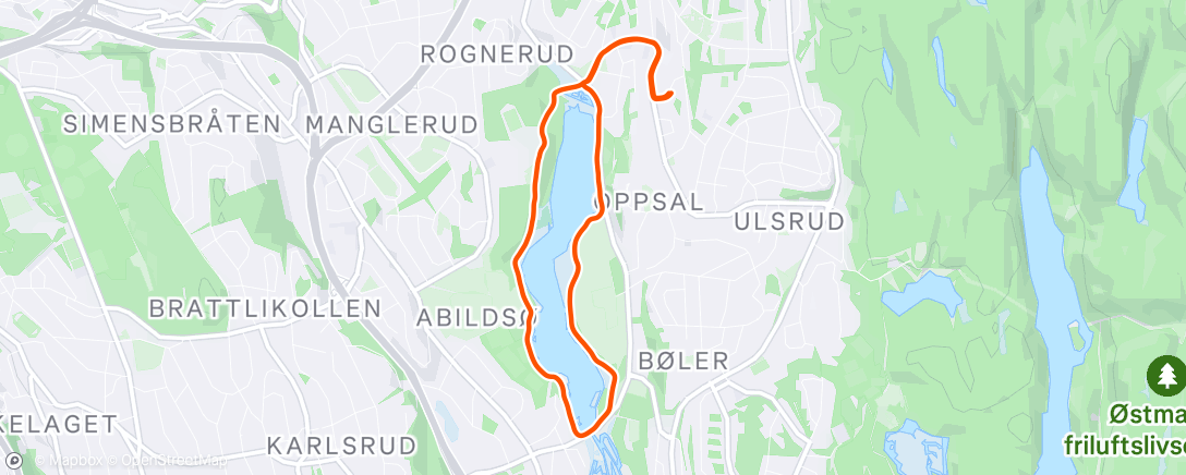 Map of the activity, Evening Run
