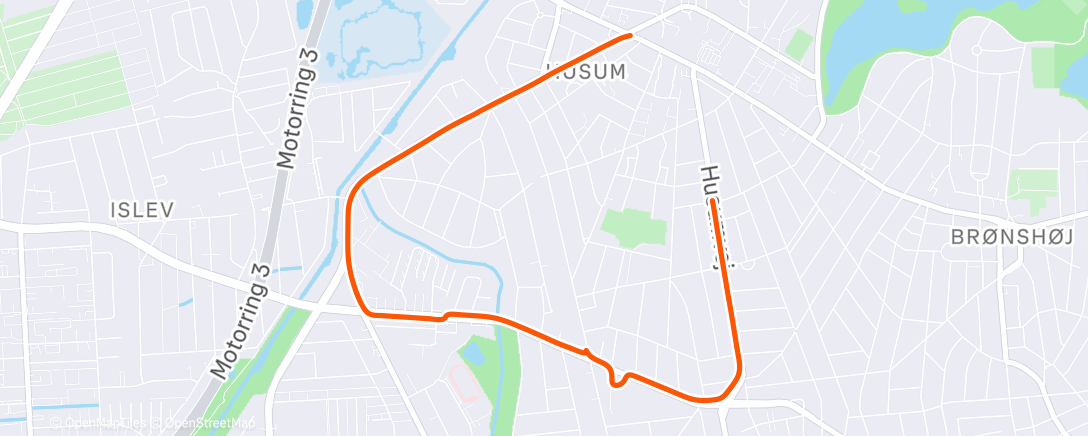 Map of the activity, Afternoon Run