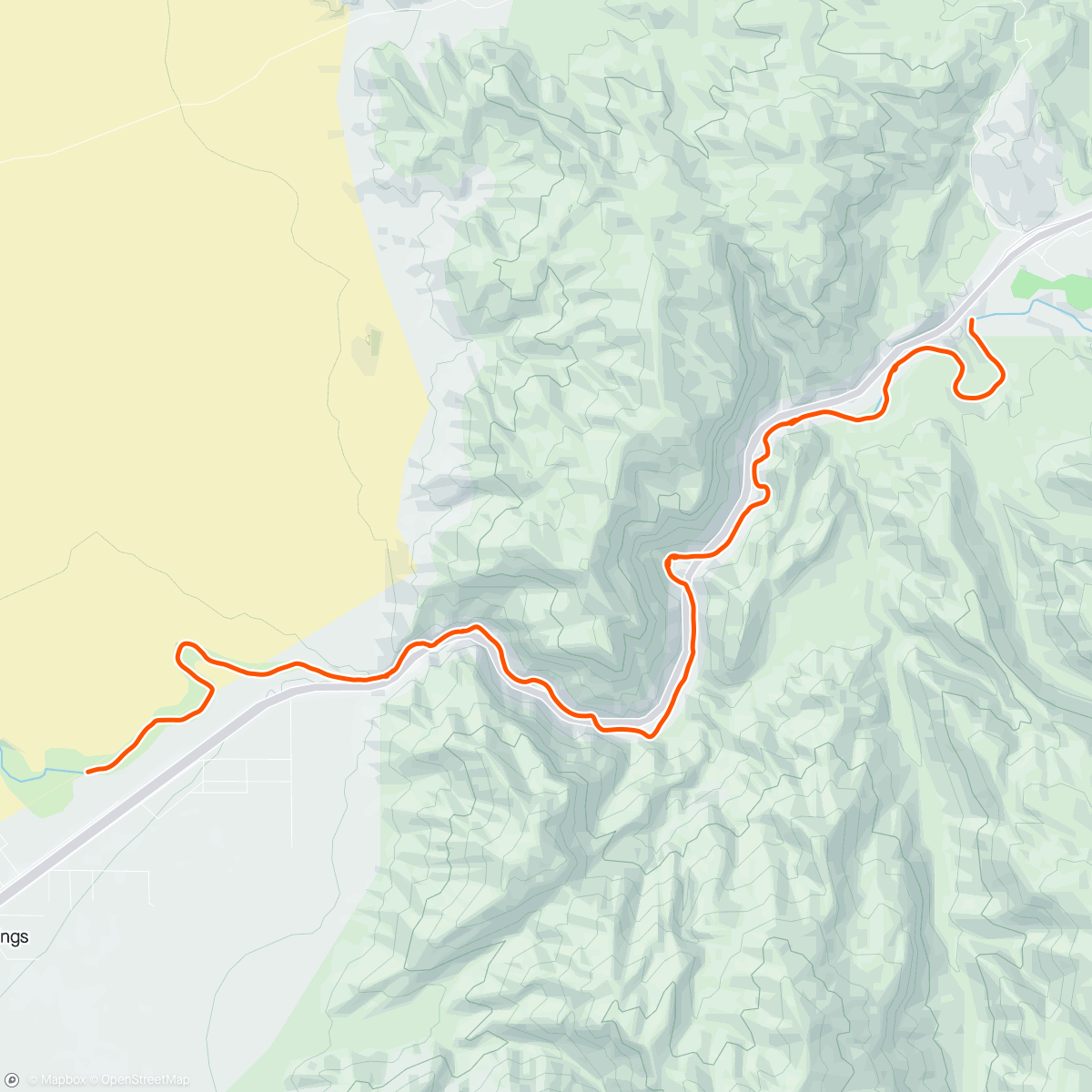 Mapa da atividade, Lower Virgin Gorge!!