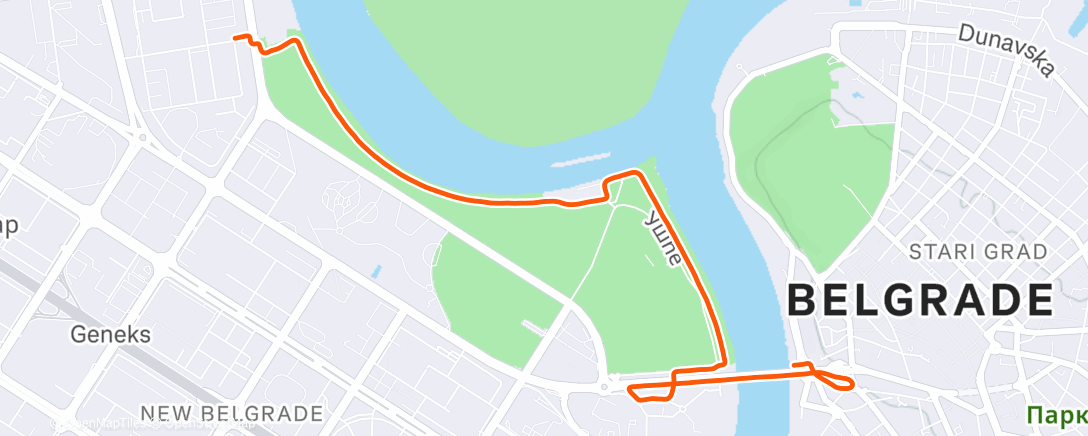 Map of the activity, Easy Run