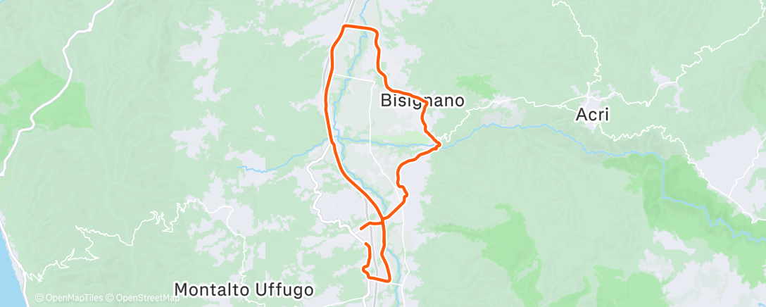 Map of the activity, Pedalata mattutina