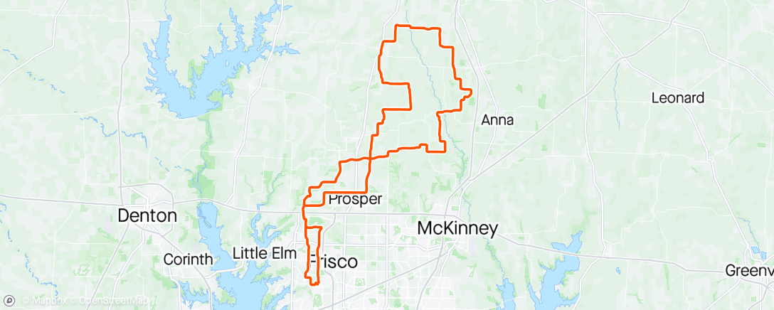 Mapa de la actividad (Rhapsody/United endurance ride Frisco, Texas ⛅)