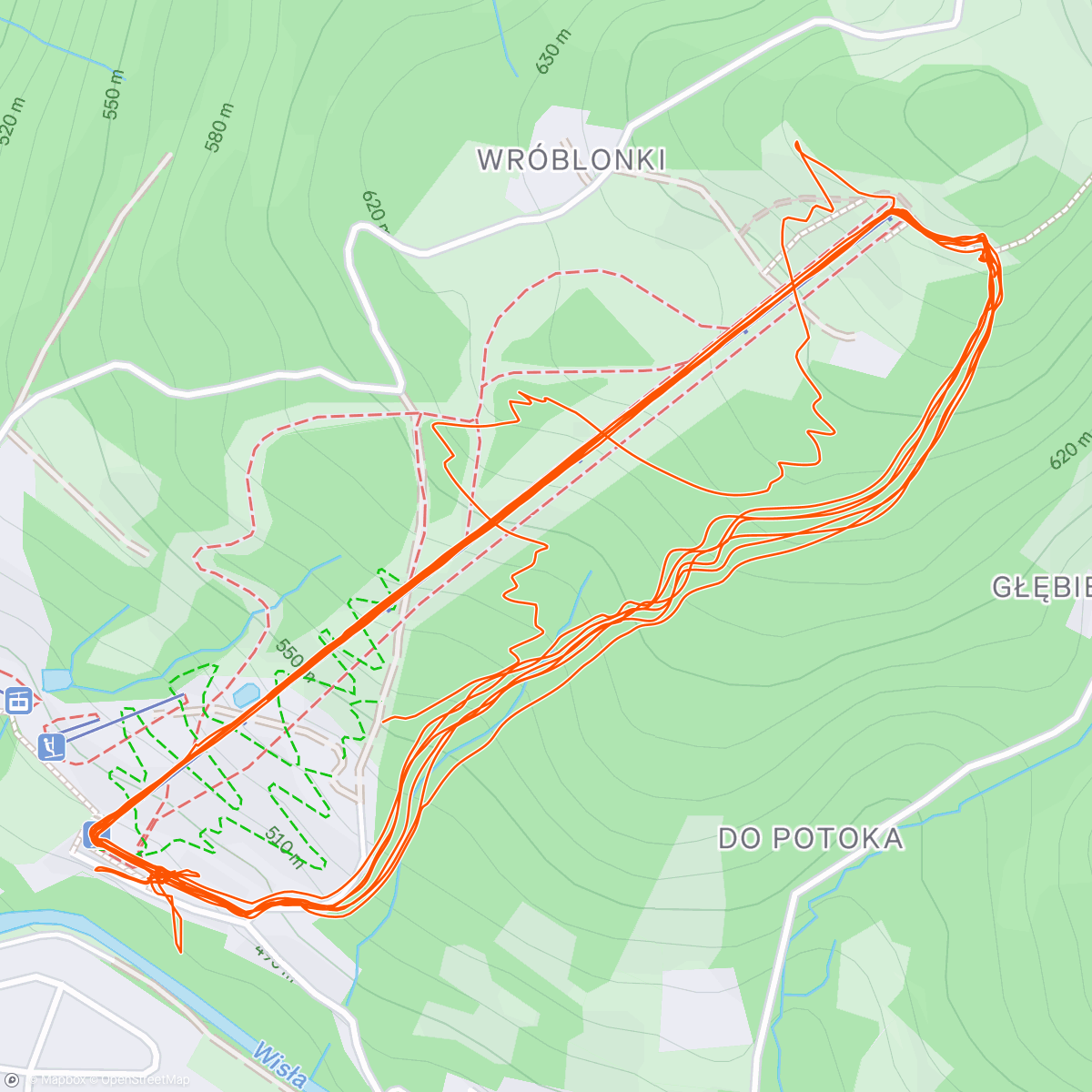 Map of the activity, Retro downhill Nowa Osada