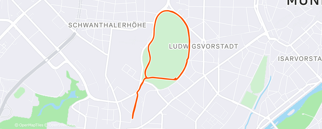 Map of the activity, Afternoon Run