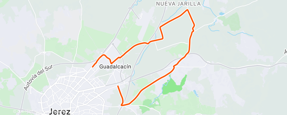 Map of the activity, Bicicleta a la hora del almuerzo