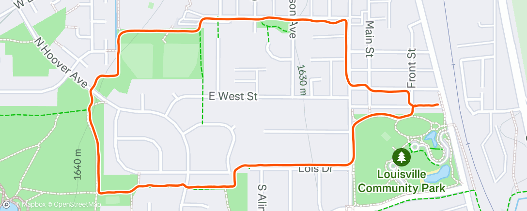 Map of the activity, Morning Run