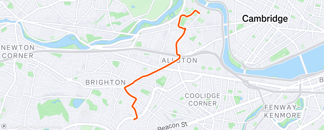 Map of the activity, Afternoon Run