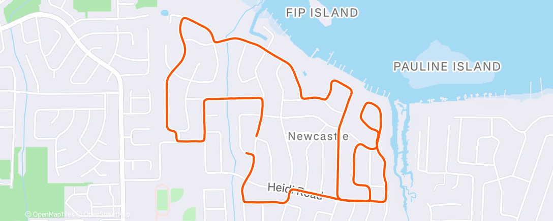 Map of the activity, Afternoon Run