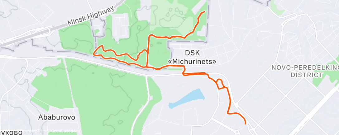 Карта физической активности (Трейлраннинг (вечер))