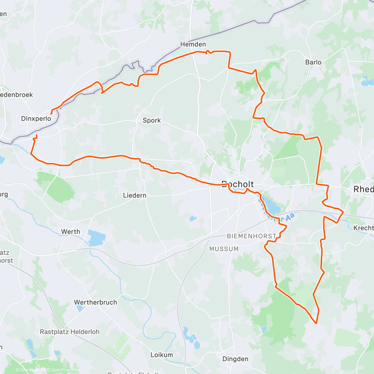 Map of the activity, Gravelen naar de Dingdener heide