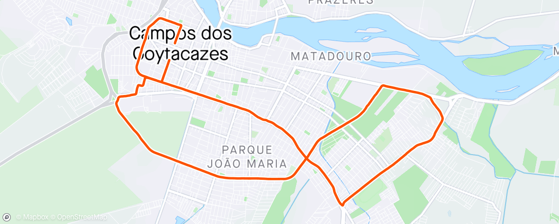 Mapa da atividade, Domingo com pedal matinal.