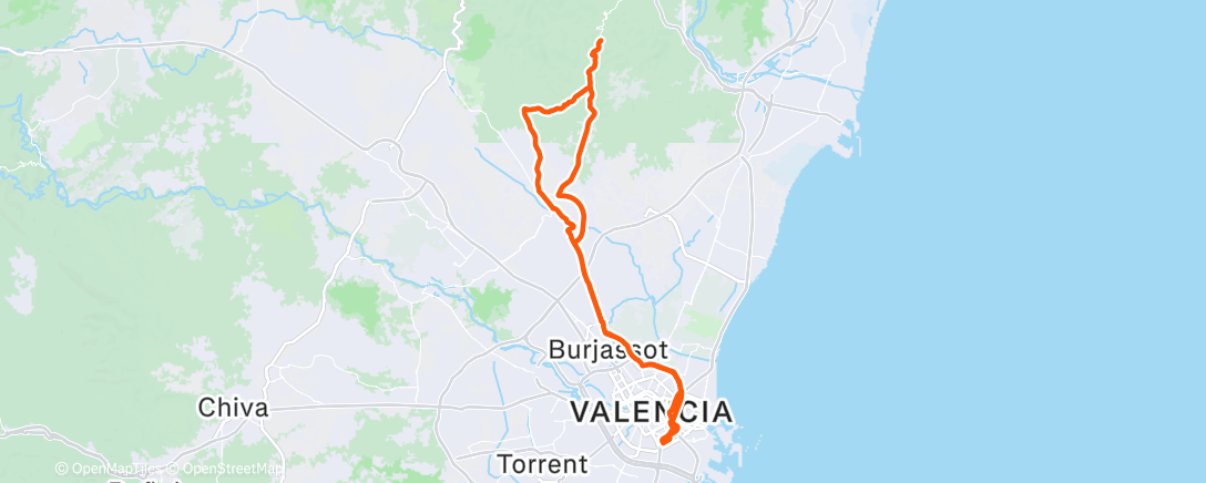 Map of the activity, Bicicleta por la mañana