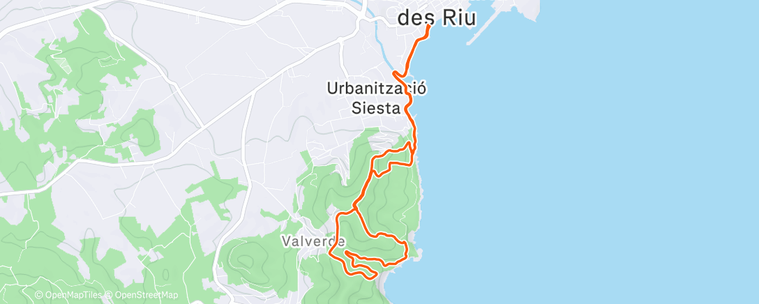 Map of the activity, Lunch Trail Run