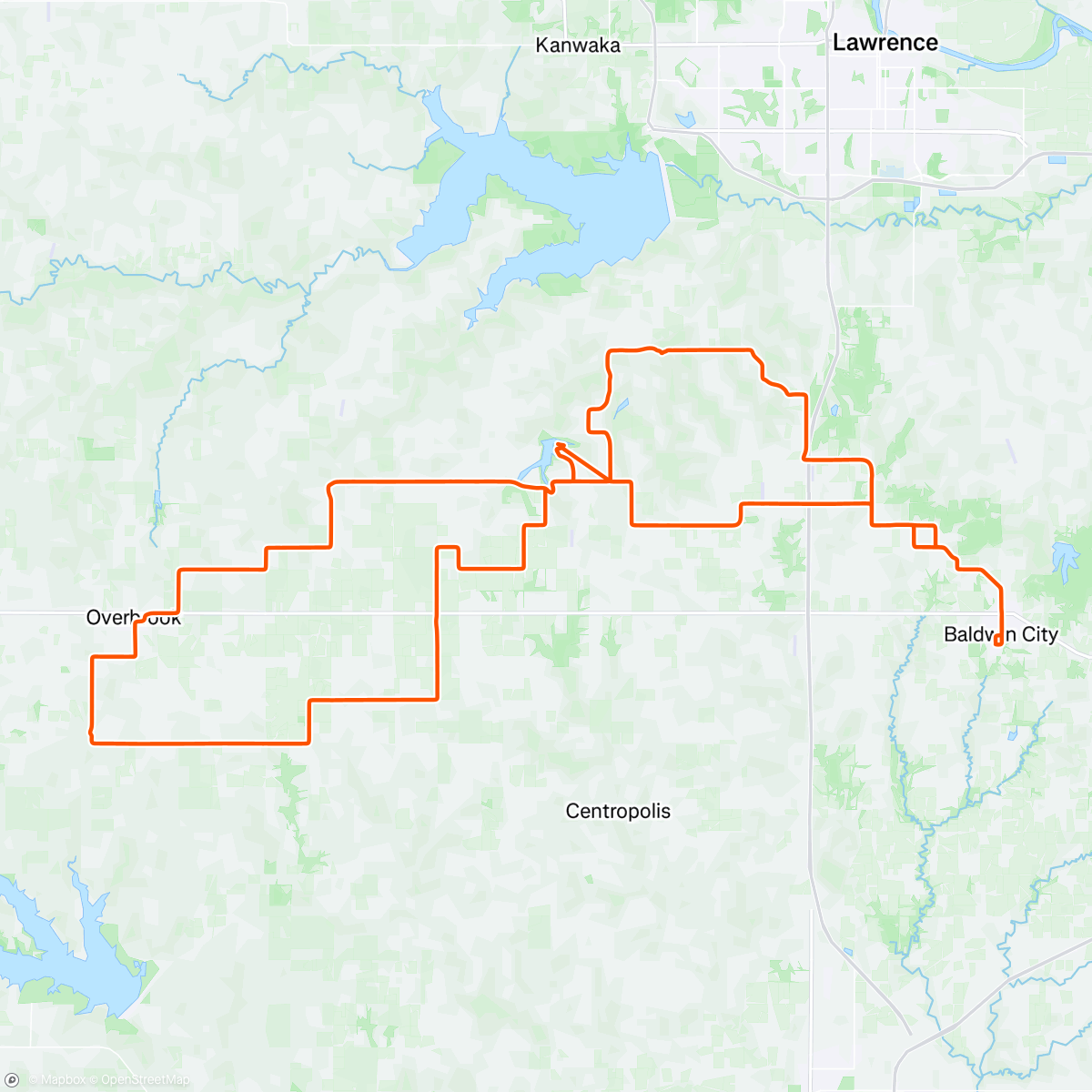 Map of the activity, Missed the Train Chug