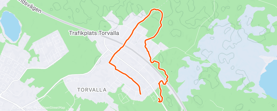 Map of the activity, Annandagslöp i Torvalla
