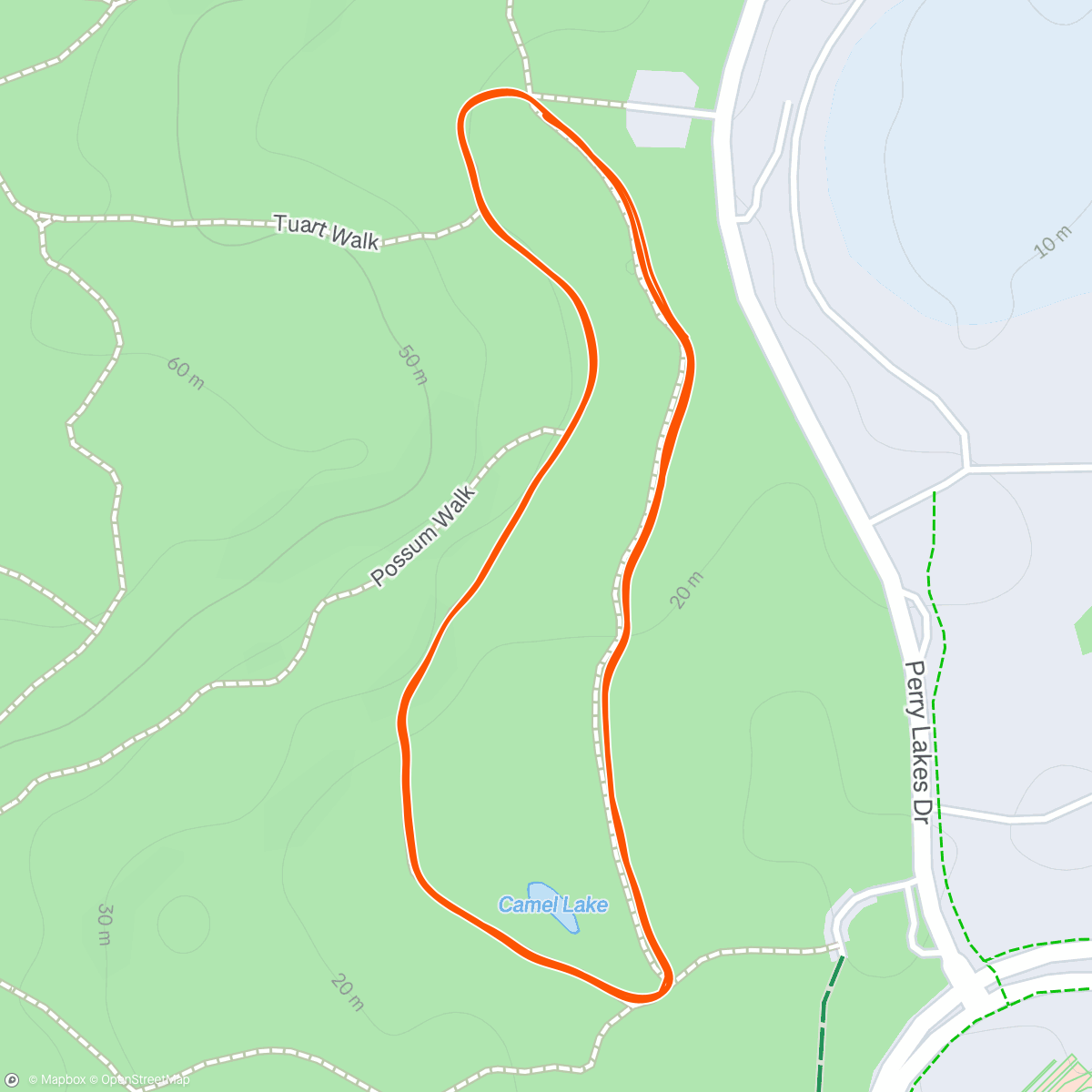 Map of the activity, Bold park trail mile