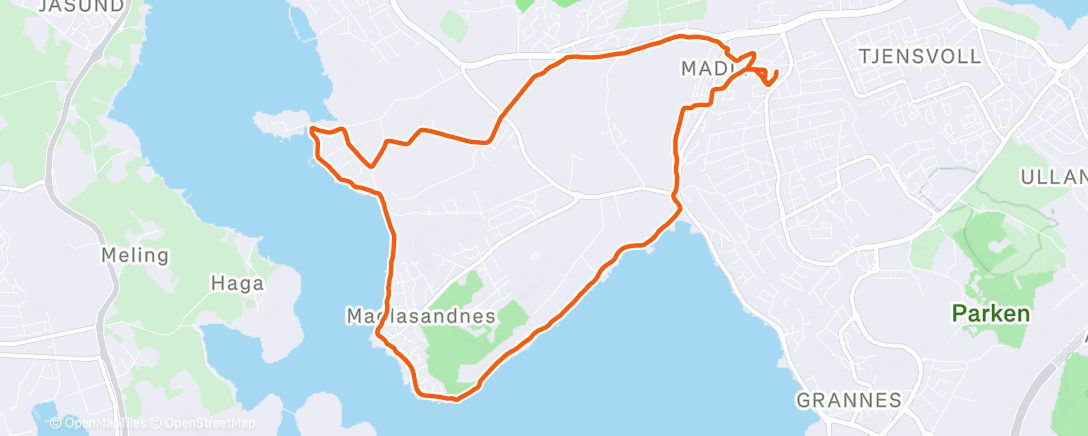 Map of the activity, Afternoon Run
