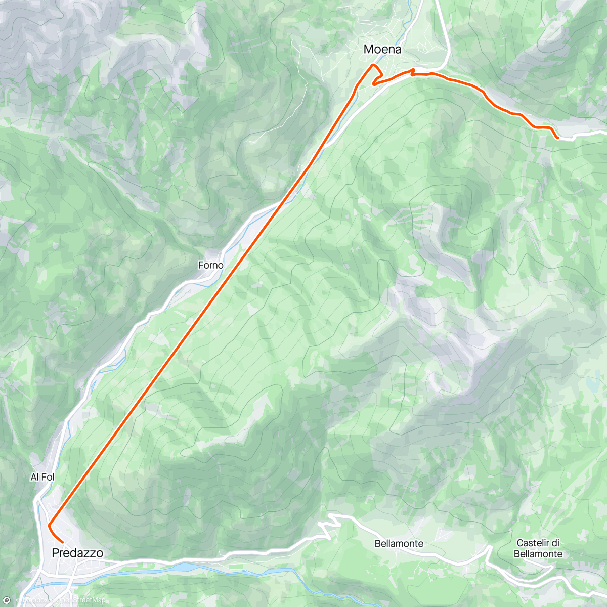 Map of the activity, ROUVY - PEDALITALY Passo San Pellegrino - Dolomites - Italy