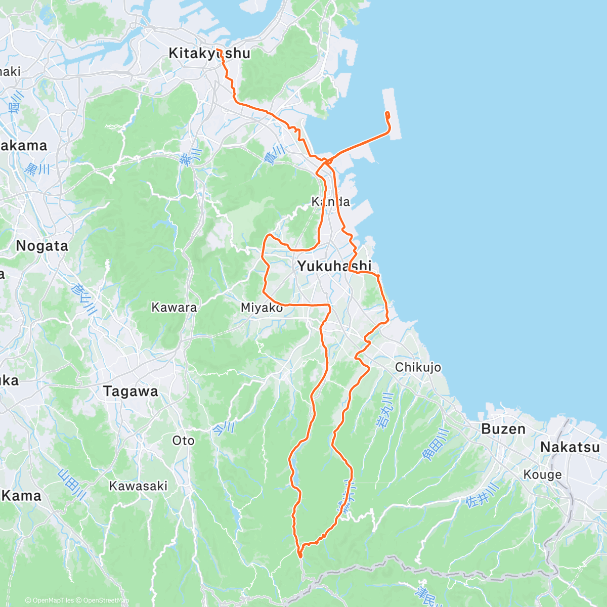 Map of the activity, Kitakyushu Cycling Day 🍁