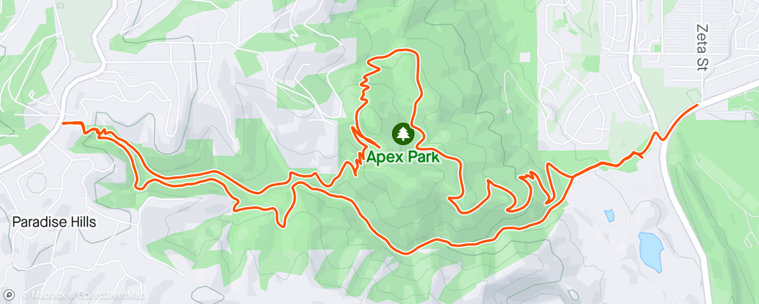 Map of the activity, Apex Perimeter Loop w/two LT Intervals