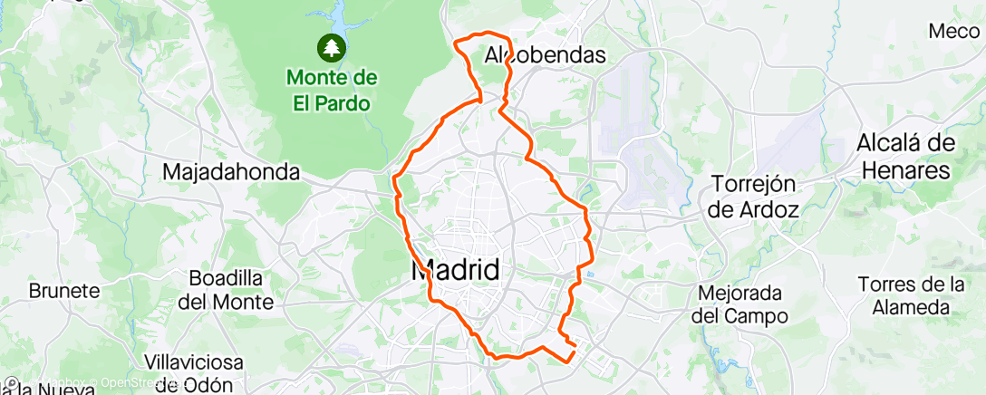 Map of the activity, Anillo verde ciclista alargando a Alcobendas