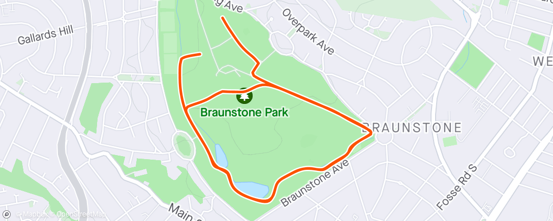 Map of the activity, Braunstone #parkrun