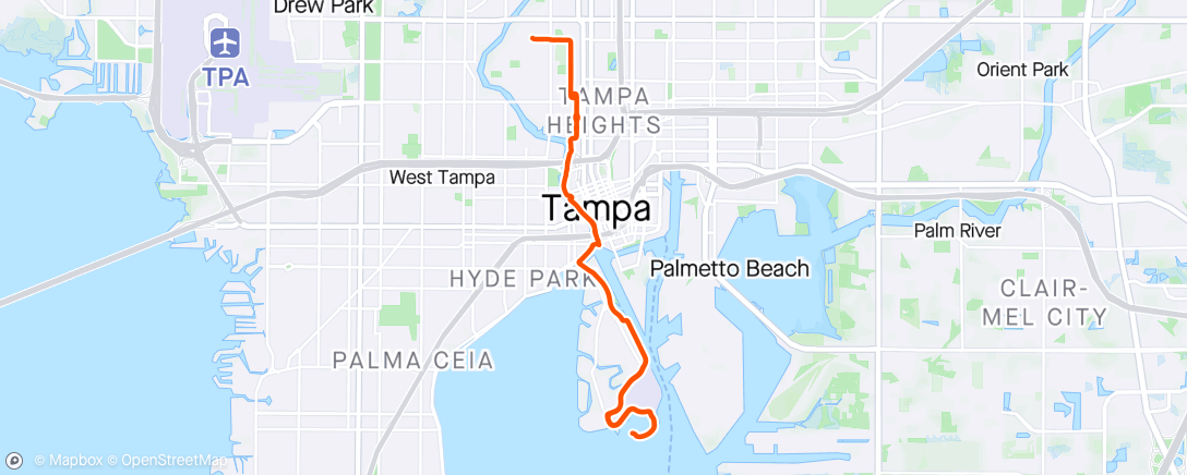 Map of the activity, Before the storm ride