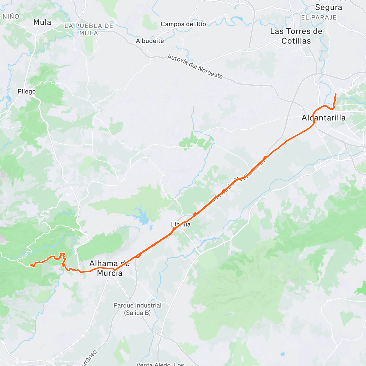 Mapa da atividade, Bicicleta por la mañana
