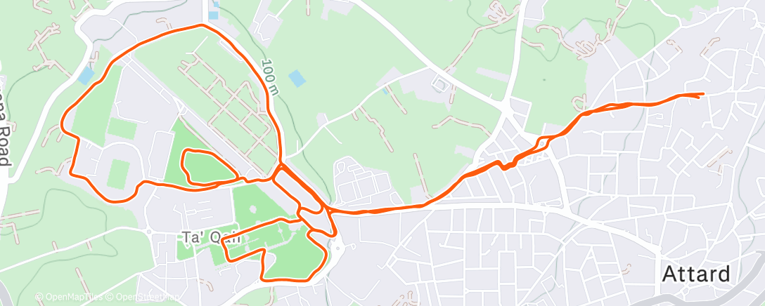 Map of the activity, Evening Run