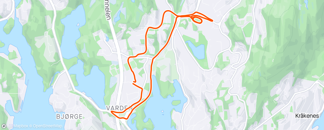 Map of the activity, Jogg før middag