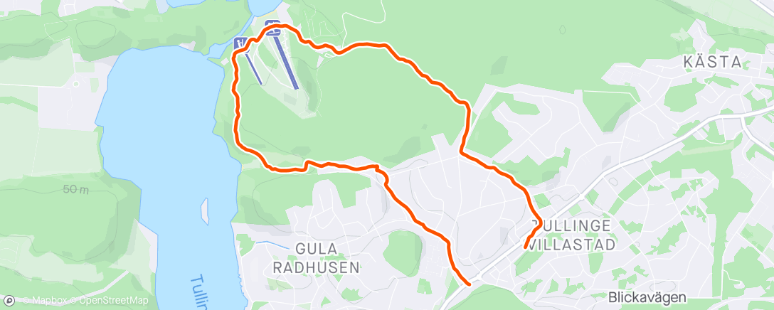 Map of the activity, Afternoon jog