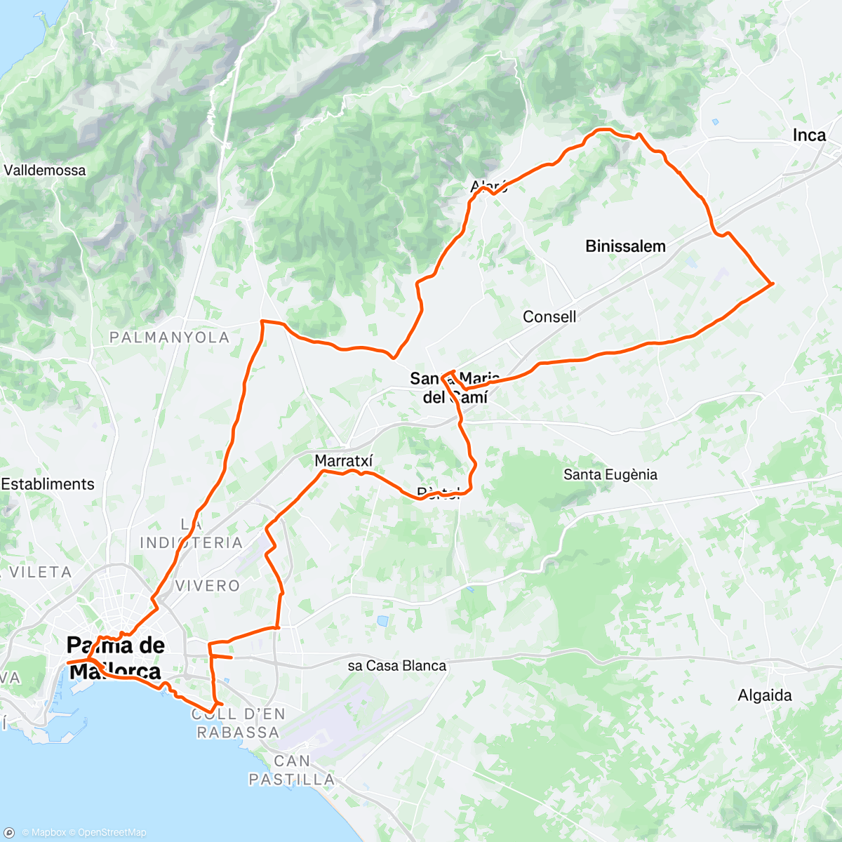 Map of the activity, Riding a tank on Majorca