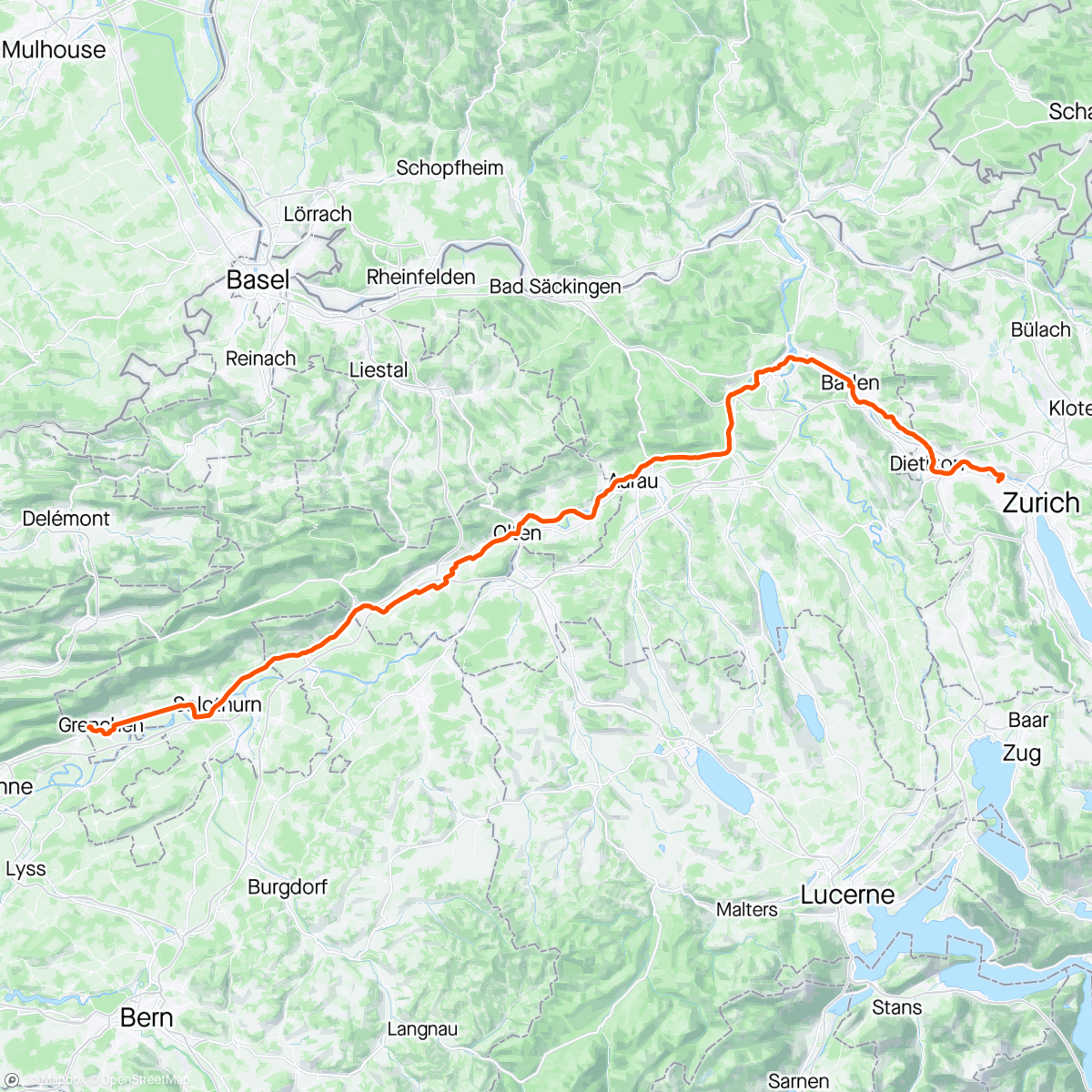 Map of the activity, Begleitig vom Max uf sinäre Fahrt nach Südfrankreich