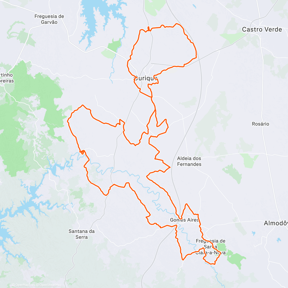 Map of the activity, Alendejo gravel che bomba