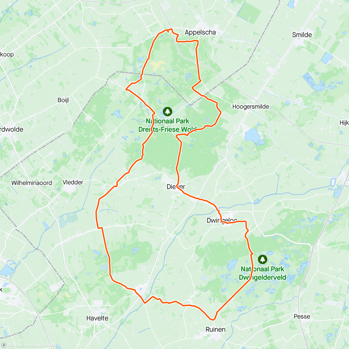 Map of the activity, Op visite in Dwingeloo