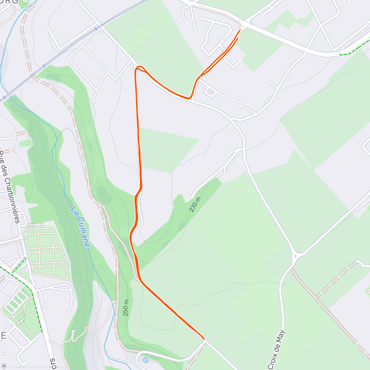 Map of the activity, Échauffement +12×30/30 +qqmn de récup avant le boulot