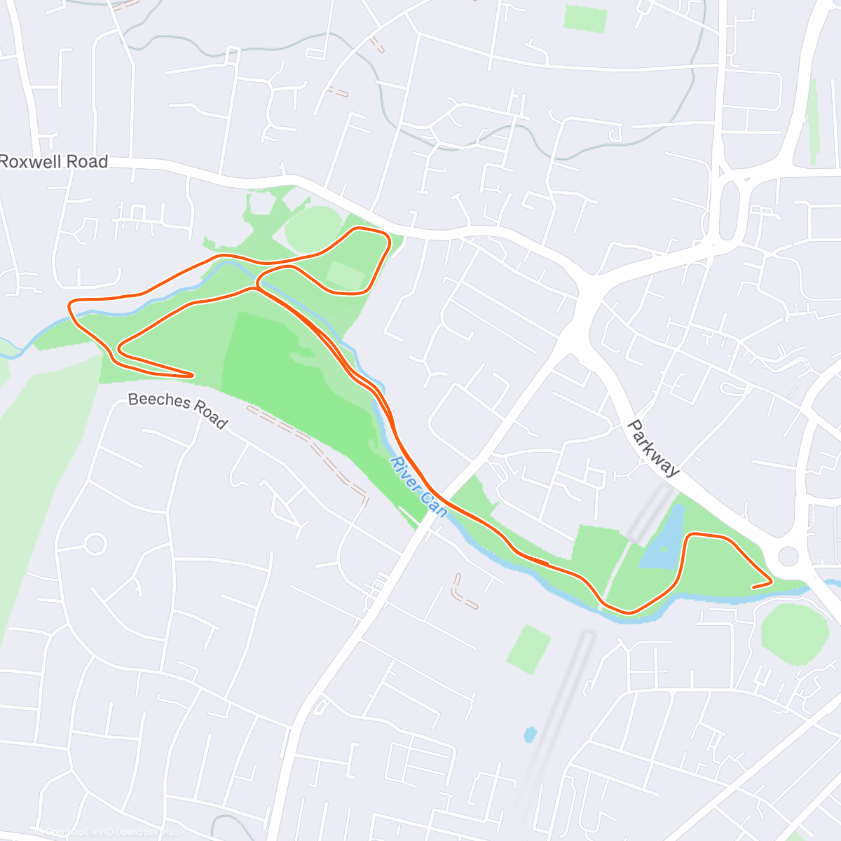 Map of the activity, Morning Run