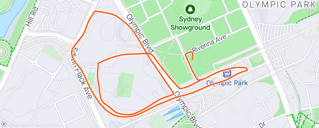 Map of the activity, Olympic Park shake out