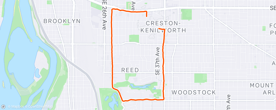 Map of the activity, Afternoon Run