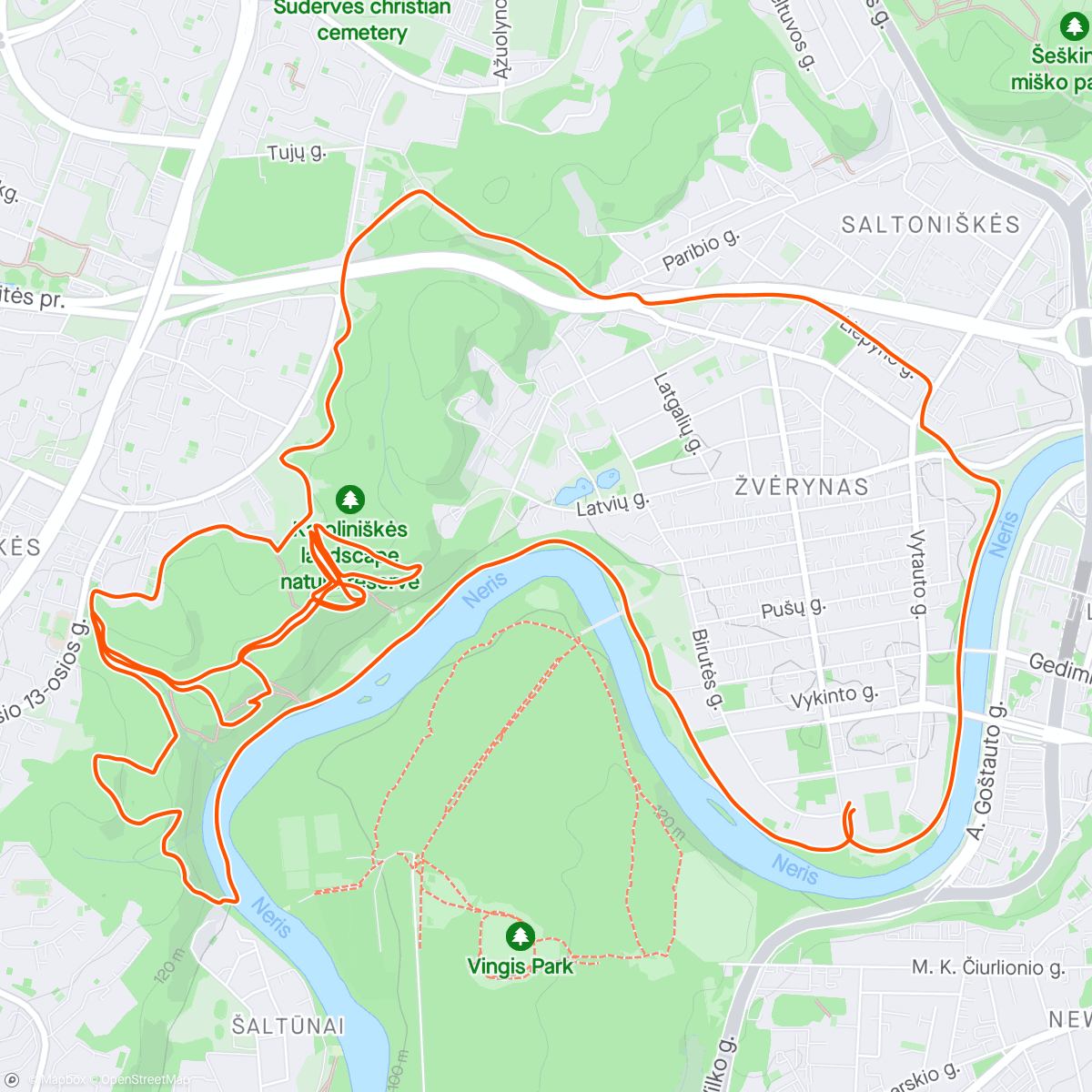 Mapa de la actividad, Trail Fartlekiux Run
