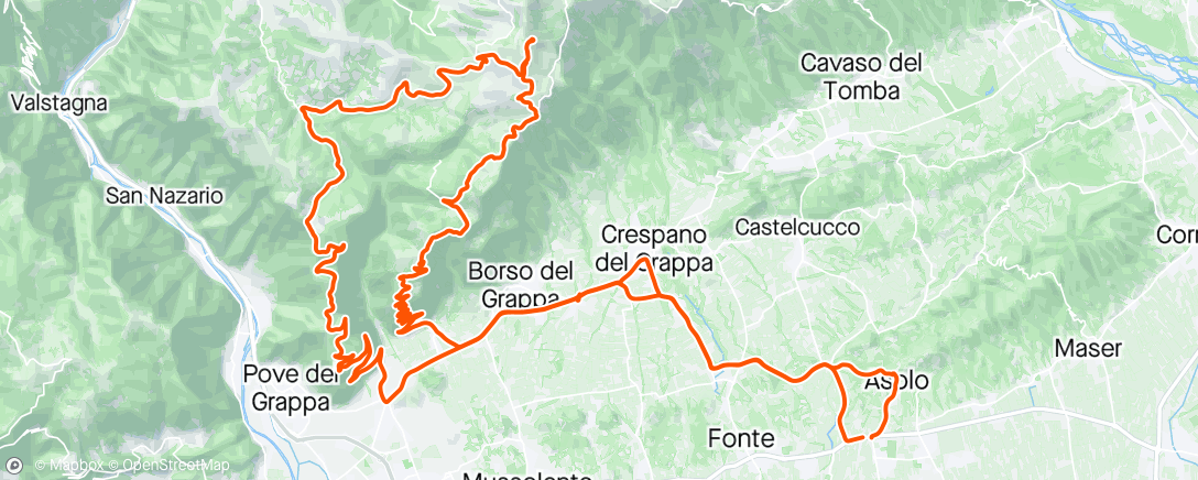 Map of the activity, Monte Grappa - the day after the Pog