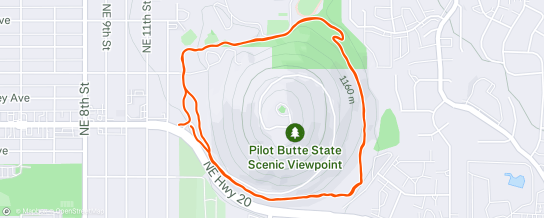 Map of the activity, Afternoon Run