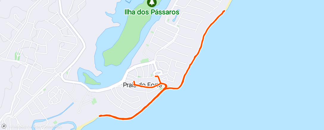 Map of the activity, Passeio com corridinha Praia do Forte