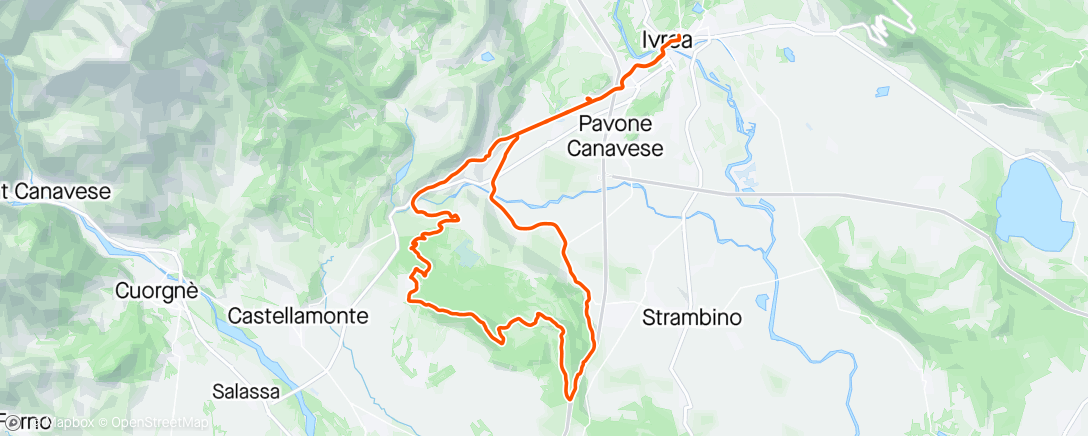 Map of the activity, Mountain biking mattutina